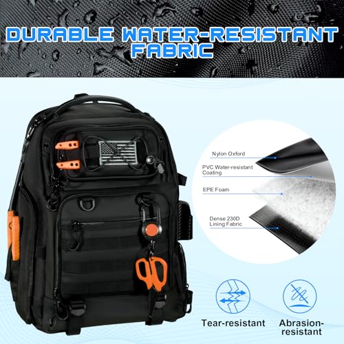 50L Fishing Tackle Backpack with Removable Lure Wraps,Include (4) 3600 Tackle Boxes, 2 Rod Holders Storage Fishing Gear and Equipment - color: C: 50L Backpack with (4) 3600 Tackle Boxes