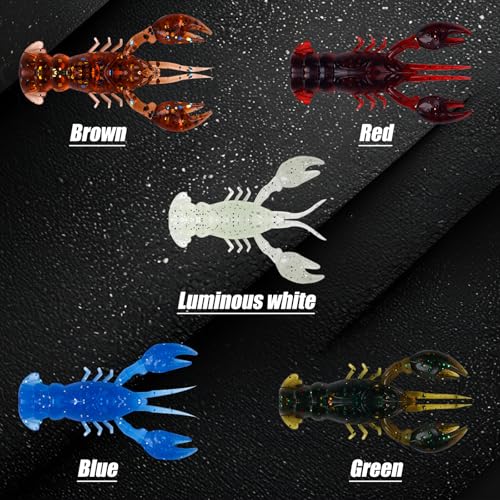 Crawfish Lure Soft Plastic Bait for Bass Fishing 1.97in/2.2g FS/RE-05 - style: 25pcs