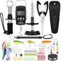 Sosation 134 Pcs Fishing Tool Kit Fishing Gear and Equipment for Men Adults Family Pliers Kit, Hook Remover Tool, Lip Gripper Set, Lures Baits Tackle Accessories Gifts for Father - color: Black