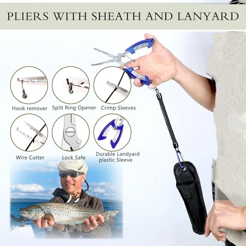 397 Pcs Fishing Accessories Kit Tools Include Backpack Fishing Tackle Box with Hooks Weights Sinkers Spinner Blade Gear - color: Black, size: Python Style
