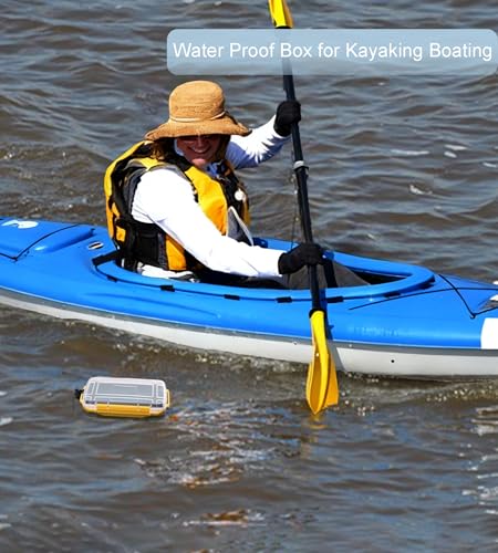 Dry Box Waterproof Box for Kayaking Boat Waterproof Phone Case Watertight Storage Container Diving Dry Boxes Yellow Protective Case, 9" L x 5" W x 2" H
