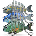 Crankbait Fishing Lure Pike Muskie Lures Lifelike Multi Jointed Swimbait Segement Hard Minnow Bait Treble Hook - color: HS078JKL-3pcs/set