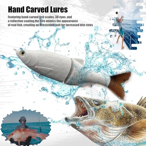 2PCS Unpainted Blanks Bait 6.69 inch / 1.36oz Hand-Carved Fish Scales Filament Tail Gilde Bait Artificial Fishing Lure