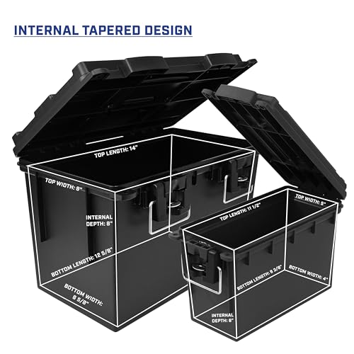 Sheffield 12706 Storage Bins With Lids, 2-Pack Stackable Storage Bins, Made in USA, Lockable and Water-Resistant Containers with Lids, Plastic Containers for Home, Classroom, and Dorm - color: Black, size: Combo