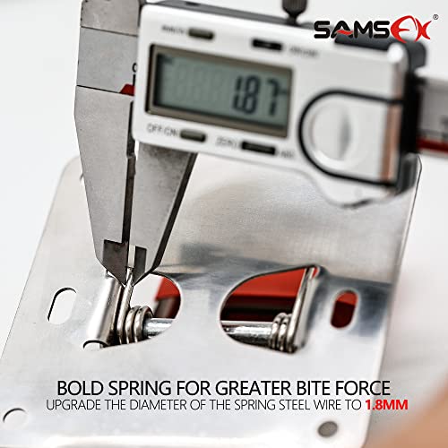 SAMSFX Fish Cleaning Board Tools Fillet Clamp w/Screws Deep-Jaw Fish Tail Clip Board for Scaling Table Bait (Fish Clamps with Red Grip) - color: Fish Clamps with Red Grip