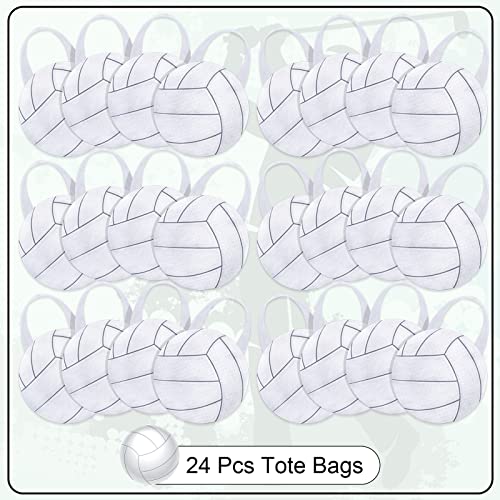 Shihanee 24 Pcs Volleyball Gift Bags Ball Themed Party Treat Bags Volleyball Goodie Candy Handbags Non Woven for Sport Game Theme Supplies - style: Volleyball