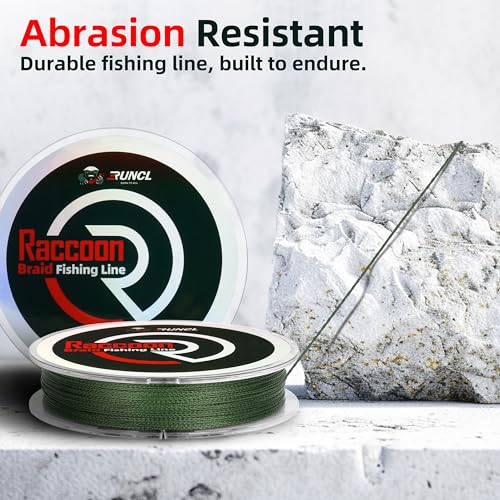 RUNCL Upgraded Braided Fishing Line, Colorfast Fishing Line Braid for Bass, Trout, Crappie, Ultra Strong Braid for Saltwater Freshwater, Abrasion Resistant, Zero Stretch, 6-80lb, 150/300/500/1000Yds - color: Orange, size: 10lb-500Yd