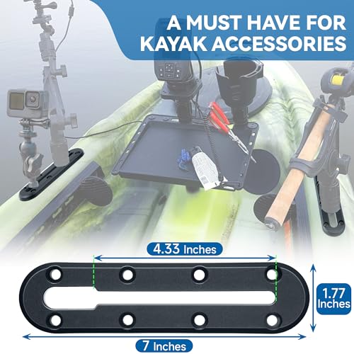 Hohean Kayak Track, Kayak Low Profile Track for Fishing Rod Holder, Kayak Track Accessories for Cup Holder, Kayak Accessories Mount Track, Kayak Rail Track for Paddle Holders - size: 7 Inch
