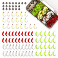 100pcs Soft Silicone Fishing Lures with Hooks, Biomimetic Maggot & Earthworm Dual-Form Bait, Lifelike Artificial Worm Lure for Freshwater/Saltwater Bass Trout Fishing