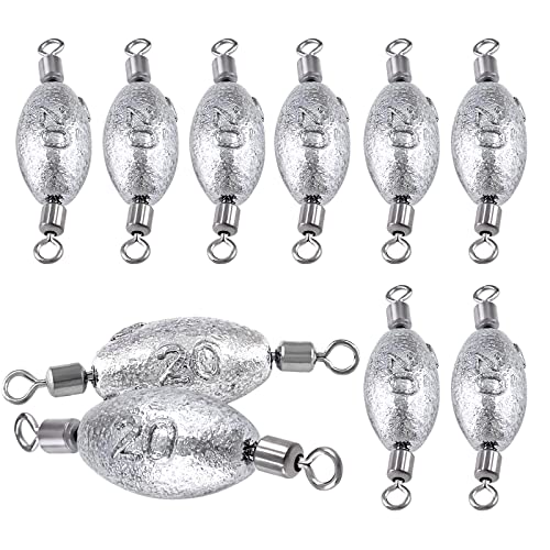 Hitefu Fish Weight Sinkers, Inline Weights Lead Fishing Weights Trolling Sinkers, Egg Sinkers for Bottom Fishing (3/8, 1/2, 3/4oz) - size: 3/4oz