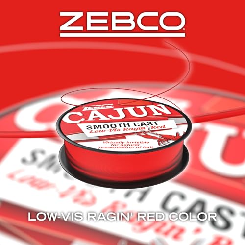 Zebco Cajun Line Smooth Cast Fishing Line, Low Vis Ragin' Red - color: Quarter Pound Spool, style: 650-yard/20-pound