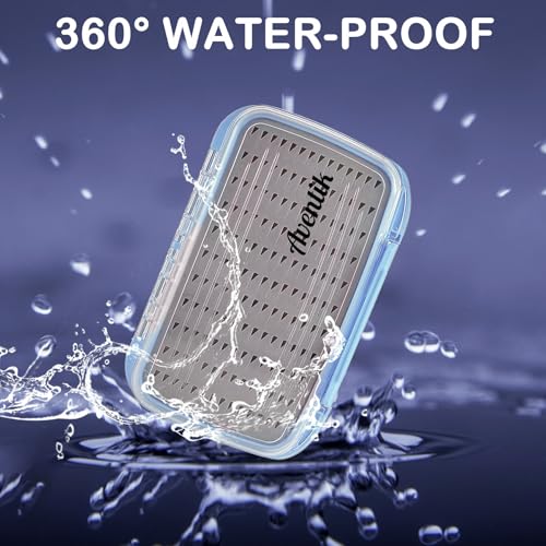 Aventik Waterproof Clear Fly Box Double Sides Floating Lightweight Fly Fishing Case Large Capacity Grip Foam Nymph Wet Dry Flies Lure Box(H18 Blue, SIZE C:7.32X4.56X1.57inch) - color: Blue, size: SIZE C:7.32X4.56X1.57inch