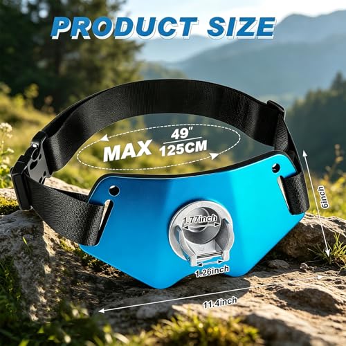 Fishing Belt Fight Belt Adjustable Aluminum Alloy Waist Fishing Belt Rod Holder with EVA Padded for Fighting Fish