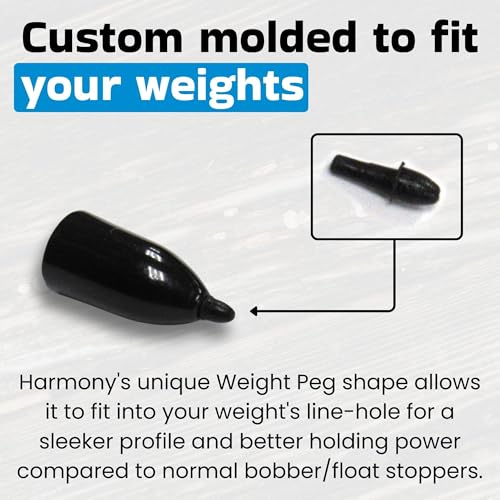 Harmony Fishing - Weight Pegs for Lead or Tungsten Worm/Flipping Weights (8 Pack = 80 Pegs)