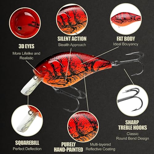 LUCKY CRAFT LC 2.5 Silent Crankbait Fishing Lures, 2-3/8” Squarebill Crankbait, Bass Lures, Floating 4ft Depth Hard Bait, Champion Freshwater Fishing Gear and Tackle Box Accessories - color: 137 TO Craw