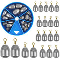 Iron Fishing Weights Sinkers, 20/58pcs Lead Free Steel Fishing Weights Bass Casting Sinkers for Saltwater Freshwater Bass Trout Catfish - style: 20pcs
