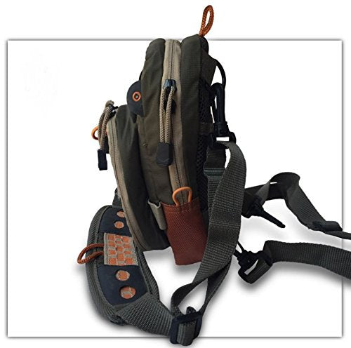 Rudder Fly Fishing Chest Pack Bag With Molded Fly Bench 9.50 x 6 inch