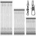 Fishing Leaders Saltwater,60pcs Stainless Steel Wire Leaders with Swivels Snap High Strength Fishing Line Leader for Connect Fishing Tackle Lure Bait Rig Hooks,6/8/10inch - color: Black - 60pcs (6"+8"+10")