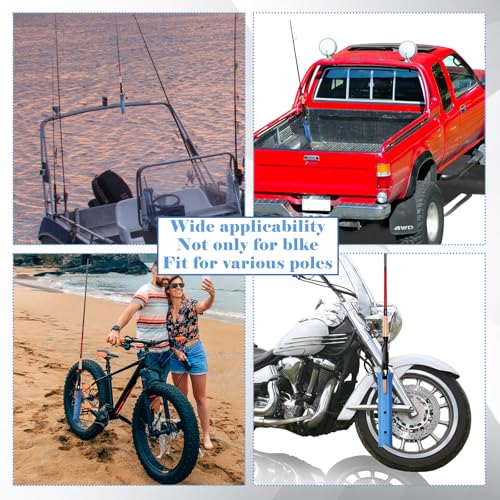Seenelling Fishing Rod Holder for Bike Rack Pole Mount Rotatable Fishing Chair Pole Holders with Clamp for Boat Bicycle Motorcycle Kayak Cart - color: Blue