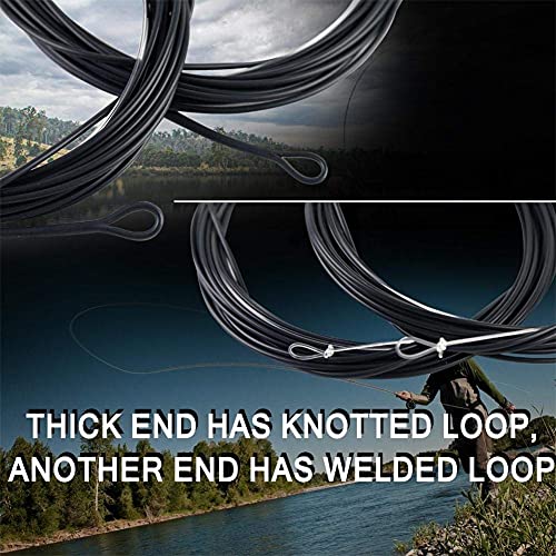Maxcatch Fly Fishing Polyleader Line Monofilament Core for 7ft Trout and 10ft Salmon 3-6ips Floating/Sinking 10-25lb 2pcs - color: Black Sink 3ips (Trout), size: 7ft 25lbs