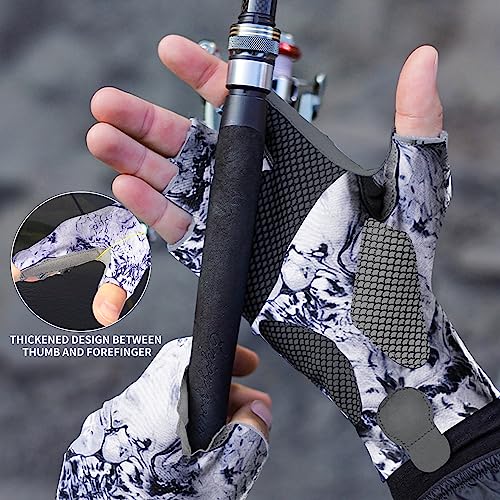 Sun Gloves UPF 50+ Fishing Gloves, Fingerless Sun Protection UV Protection Fishing Gloves Men/Women for Kayaking, Hiking, Paddling, Driving - color: Grey, size: Medium