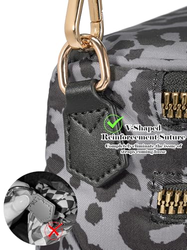Pure Colour Crossbody Bag Bum Bag for Women,Spacious Purse Fanny Packs Belt Bag,Oversized Bum Bag (Black Grey Leopard Print Bum Bag) - color: Black Grey Leopard Print Bum Bag
