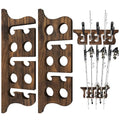 THKFISH Wood Fishing Rod Holders for Wall Ceiling, Holds Up to 7-10 fishing Pole Holders for Garage (1 set holds up 10 rods) - style: 1 set holds up 10 rods