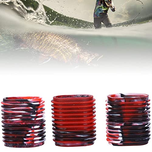 HERCHR Fishing Reel Grip, 5 pcs Non-Slip Rubber Universal Casting Spinning Fishing Rod Sleeve Baitcaster Knob Covers Fishing Reel Handle Grip - color: Red