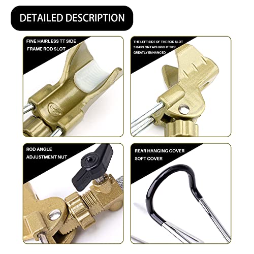 Rod Holder Fishing Pole Holder with Fishing Rod Alarm Bells,Universal Adjustable Gold Fishing Rod Holder Hand and Sea Dual-Purpose Ground Plug Holder for Bank Fishing - color: gold 3pcs