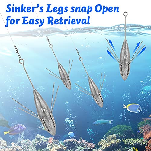 Dr.Fish 5 Pack Sputnik Sinker Spider Sinker 2oz-10oz Surf Fishing Lead Weight Pyramid Saltwater Beach Casting Sea Fishing - size: 10oz-2 Pack