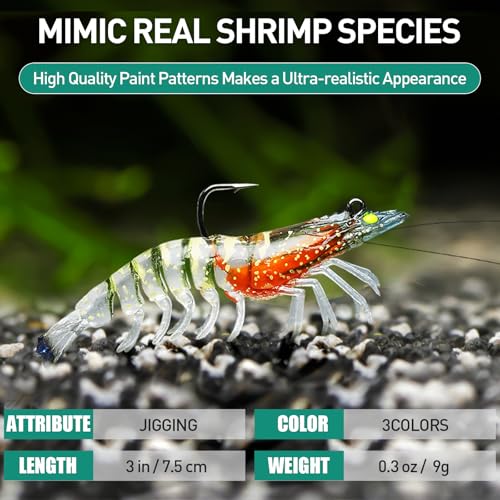 TRUSCEND Duramax Pre-Rigged Fishing Lures with BKK Jig Hooks, Easy Catch 10X Tear-Resistant TPE Soft Swimbaits for Bass Trout Crappie Walleye Redfish Grouper, Fishing Bait for Saltwater and Freshwater - color: A2-3"-0.3oz
