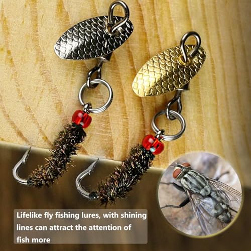 Dovesun Fly Fishing Lures Fly Fishing Flies Wet Fishing Flies Fishing Lures Fishing Spinner for Bass Sunfish Pike Trout 5PCS/10PCS - color: Flies-10pcs, size: Hook Size 14#