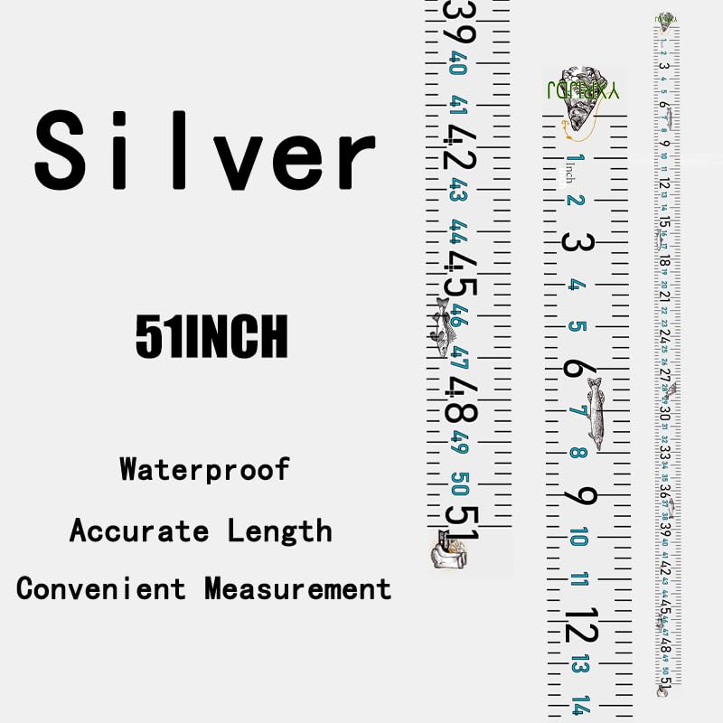 Fishing Ruler for Boat 51" Self-Adhesive Fish Measuring Decals (3 Pack) Waterproof Self Adhesive Measuring Ruler Tape (3 Mix Colors) - color: 3 Mix Colors