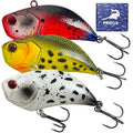 Pristis Jig Head Fishing Lures for Freshwater Saltwater, Weedless Swim Jig Teasers with Sharp Hooks & Exquisite Coating, Pre-Rigged Vibrating Swimbaits Kit Gear for Bass Crappie Walleye Trout Pike - color: 3 pcs Lipless Crankbaits Color Set