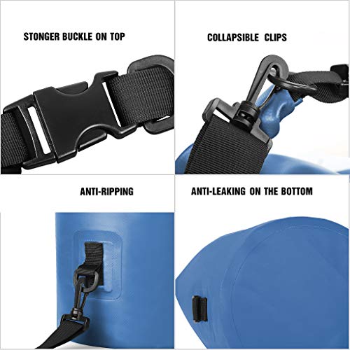 Unigear Dry Bag Waterproof, 2L/5L/10L/20L/30L/40L Floating and Lightweight Bags for Kayaking, Boating, Fishing, Swimming and Camping with Waterproof Phone Case - color: Sky Blue, size: 5L
