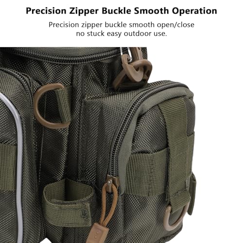 Fishing Tackle Bag with 2 Storage Boxes - watertight Shoulder Bag with Adjustable Straps, 23-Tray Organizer for Lures, Hooks & Fishing Gear Accessories (Green) - color: Green