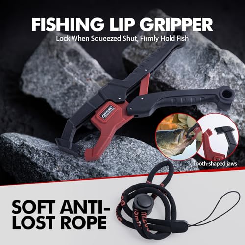 Goture Fishing Tool Kit,Fishing Pliers,Fillet Knife with Sheath,Fish Lip Gripper,Fish Hook Remover,Lanyard,Line Scissors,Sharpener,Stainless Steel Soap,Saltwater Gear Kit,Red/Pink,Gifts for Men/Women - color: A6:9pcs Fishing Tool Kit