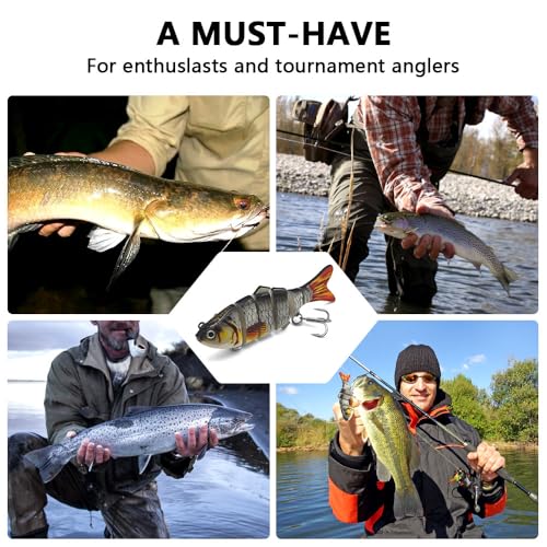 Fishing Lures for Freshwater and Saltwater，Lifelike Swimbait Lures for Bass Trout Pike，Amazing Fishing Gifts for Fishman - size: A3-3.8''0.045lb