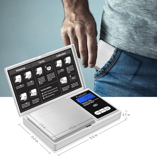 Fuzion Digital Pocket Gram Scale, 200g/0.01g Mini Jewelry Scale, Small Scale, Digital Scale Gram and Ounce, Portable Travel Food Scale .01 Gram Accuracy - color: Silver, size: 200g without Accessories