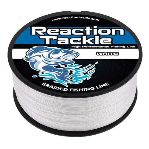 Reaction Tackle Braided Fishing Line - Pro Grade Power Performance for Saltwater or Freshwater Fish - Colored Fishing Line Braid for Extra Visibility - color: White, size: 10 Lb (500 Yards)