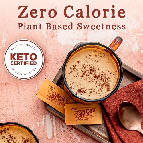 MONK FRUIT IN THE RAW, Natural Monk Fruit Sweetener w/Erythritol, Sugar-Free, Keto, Gluten Free, Zero Calorie, Low Carb, Vegan Sugar Substitute, 40 Count Packets (Pack of 2) - size: 40 Count (Pack of 2)