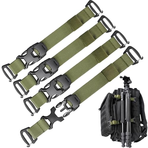 Molle Tactical Backpack Straps 24" Adjustable, Rush Tier System Molle Accessories for Military Assault Backpack Army Rucksack Attachment Nylon Compression Tie Down Strap for Tripod Gear, Sleeping Bag - color: Army Green 4Packs, style: Style B