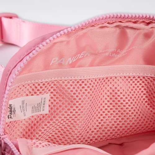 Pander Two Way Zipper Fanny Pack Nylon Everywhere Belt Bag for Women, Water Repellent Waist Packs, Crossbody Bags with Adjustable Strap (Light Pink). - color: Light Pink