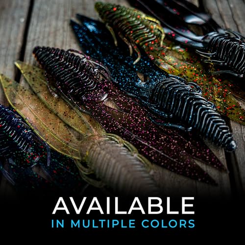 6th Sense – Bodega – Soft Plastic Creature Bait – Bass Fishing – Twin Ridge Tail Action – Multiple Sizes – Made in the USA - color: Green Pumpkin Juice, size: 6.5in (5/pk)