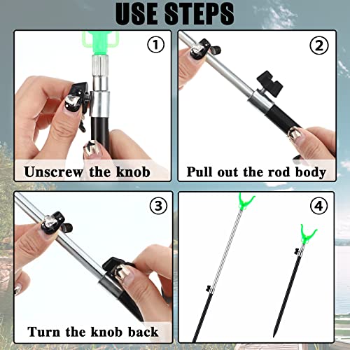 6 Pcs Extendable Fishing Rod Holder for Ground Fishing Pole Holders Surf Catfish Rod Holder for Bank Ground Sand - style: Hole Style