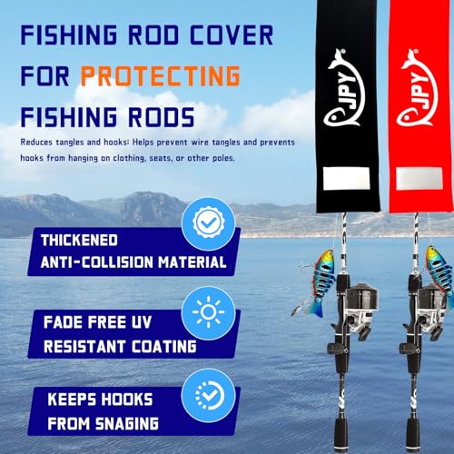 JPY 2 Pcs 3in Wdith Neoprene Fishing Rod Sleeve Protective Rod Covers for Fishing Poles Hook-Resistant Rod Storage Case Fits Spinning Casting Trolling Rods - size: 60 IN