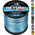 Beyond Braid Braided Fishing Line -Super Strong - Abrasion Resistant - No Stretch -Blue Camo, Moss Camo, White, Green, Pink, Blue, 4 Strand 8 Strand - color: Blue Wave, size: 40LB (2000 Yards)