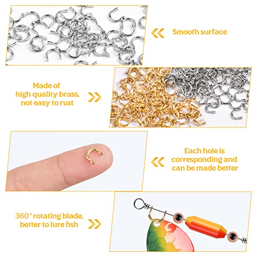 Fishing Clevis Easy Spin U-Shaped Brass Links, 120/250pcs Quick Change Spinner Clevis Spinner Blade for Lure Making Spinnerbait Parts Accessory Freshwater Saltwater - color: Brass-120pcs