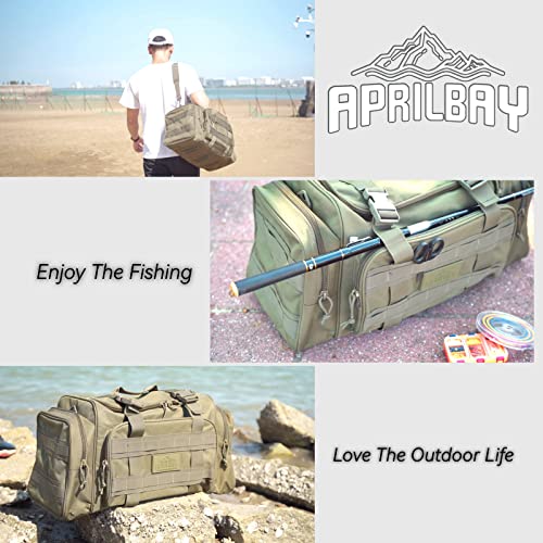 APRILBAY Duffel Bag – Heavy Duty Tactical Gym Bag for Men, Splashwater-Proof Weekender Travel Bag for Basketball, Football, Soccer, Hiking, and Hunting (Dark Green) - color: Dark Green