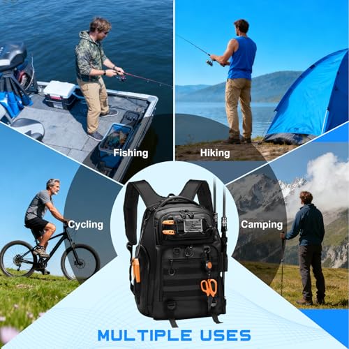 50L Fishing Tackle Backpack with Removable Lure Wraps,2 Rod Holders Storage Fishing Gear and Equipment - color: B: 50L Backpack